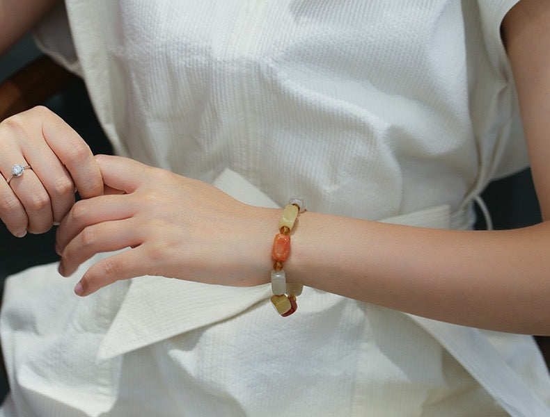 Gold Silk Jade Bracelet