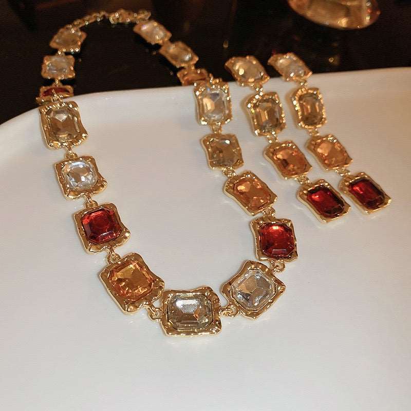 Fierce flames of fire zircon necklace