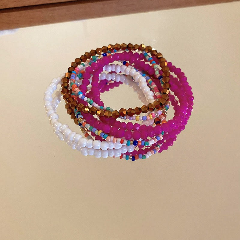 Handmade colourful Stacked bracelets