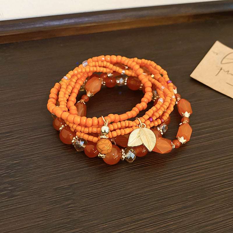 Nature Charm Multilayer Beaded Bracelet