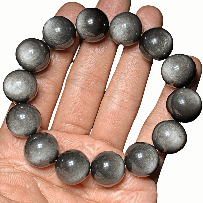 Sliver obsidian bracelet