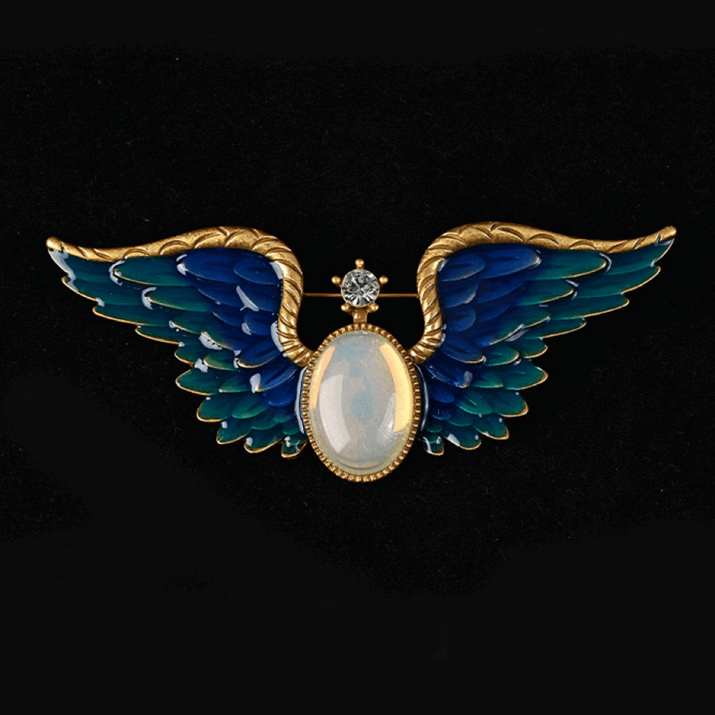 Celestial Wings Brooch & Earrings Set