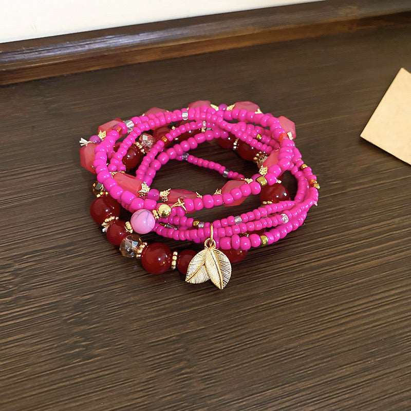 Nature Charm Multilayer Beaded Bracelet