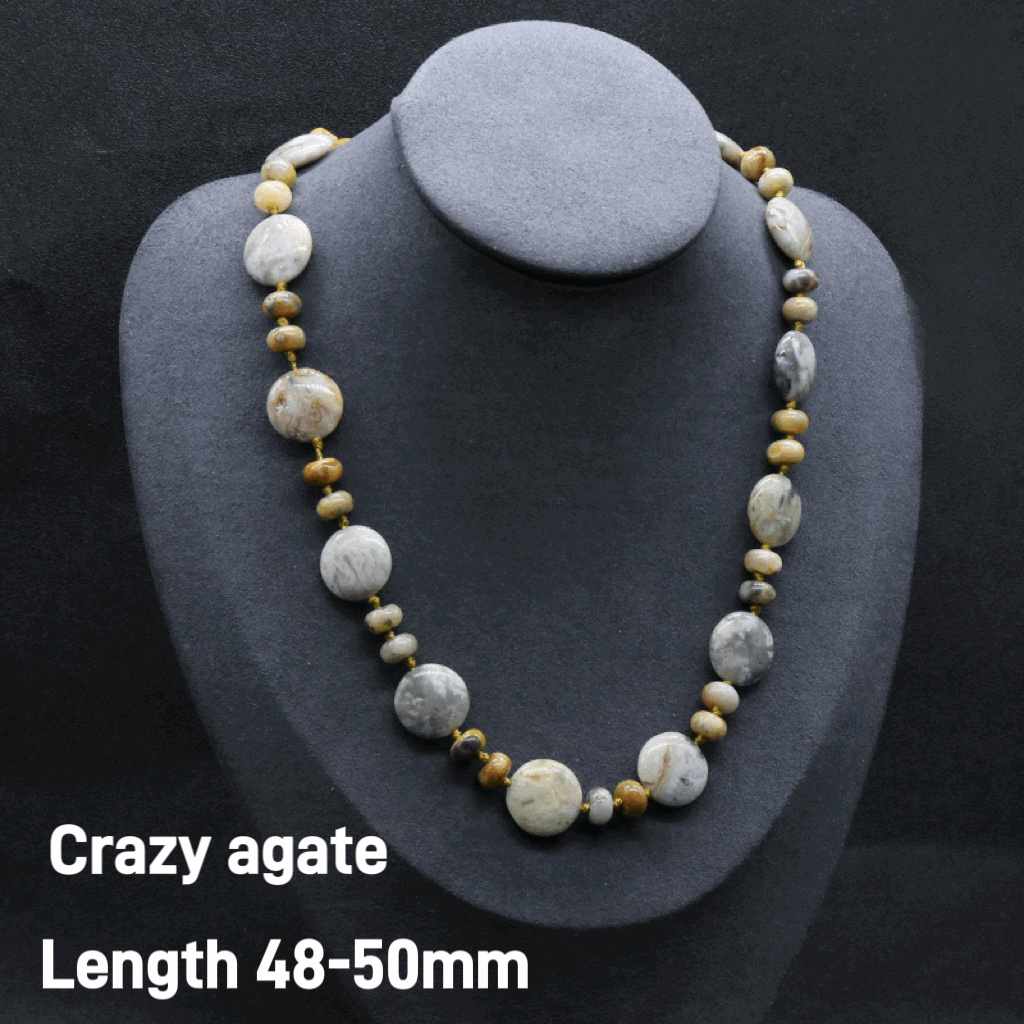 Crystal Flat Bead Necklace