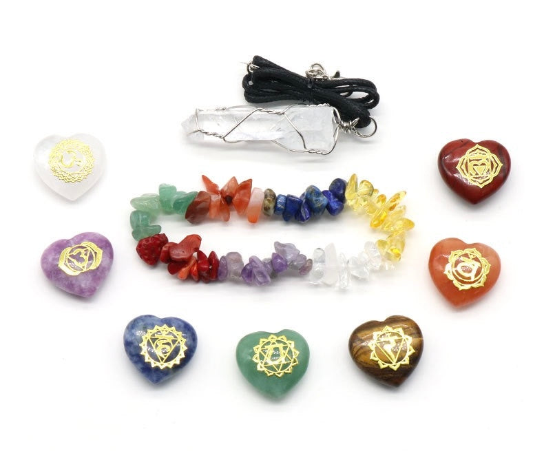 Sweat-heart Crystal Stone Set