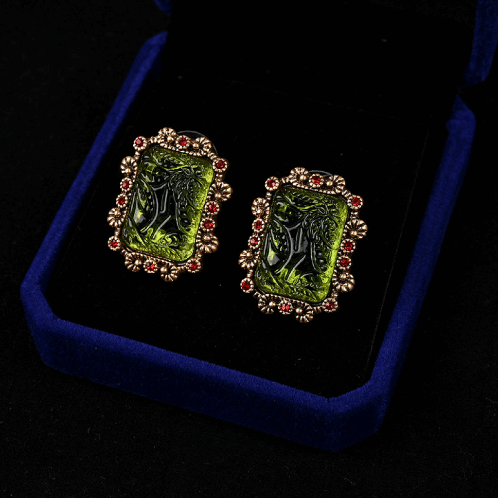 Enchanted Forest Green Gemstone Earrings