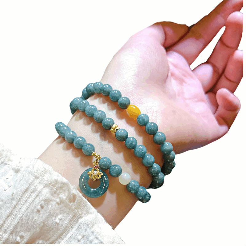 Aqua Emerald Bead Bracelet