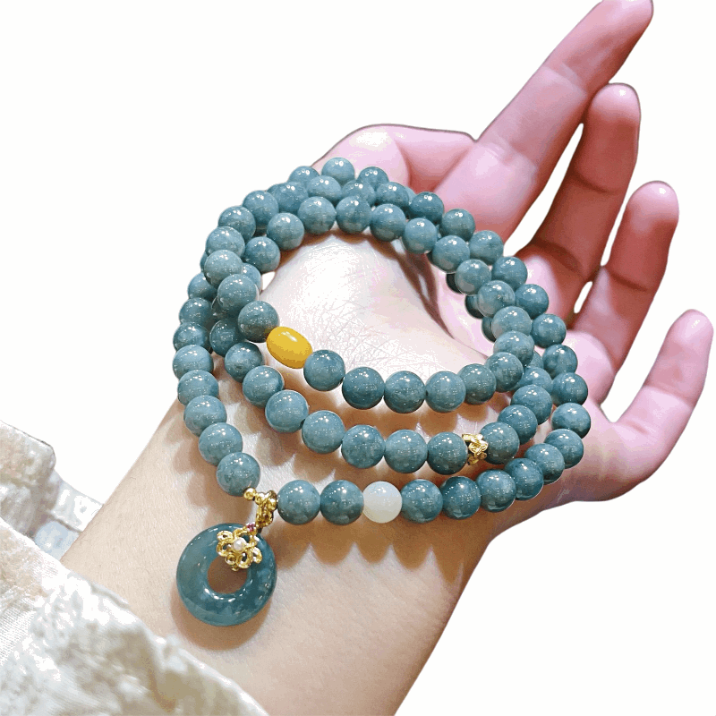 Aqua Emerald Bead Bracelet