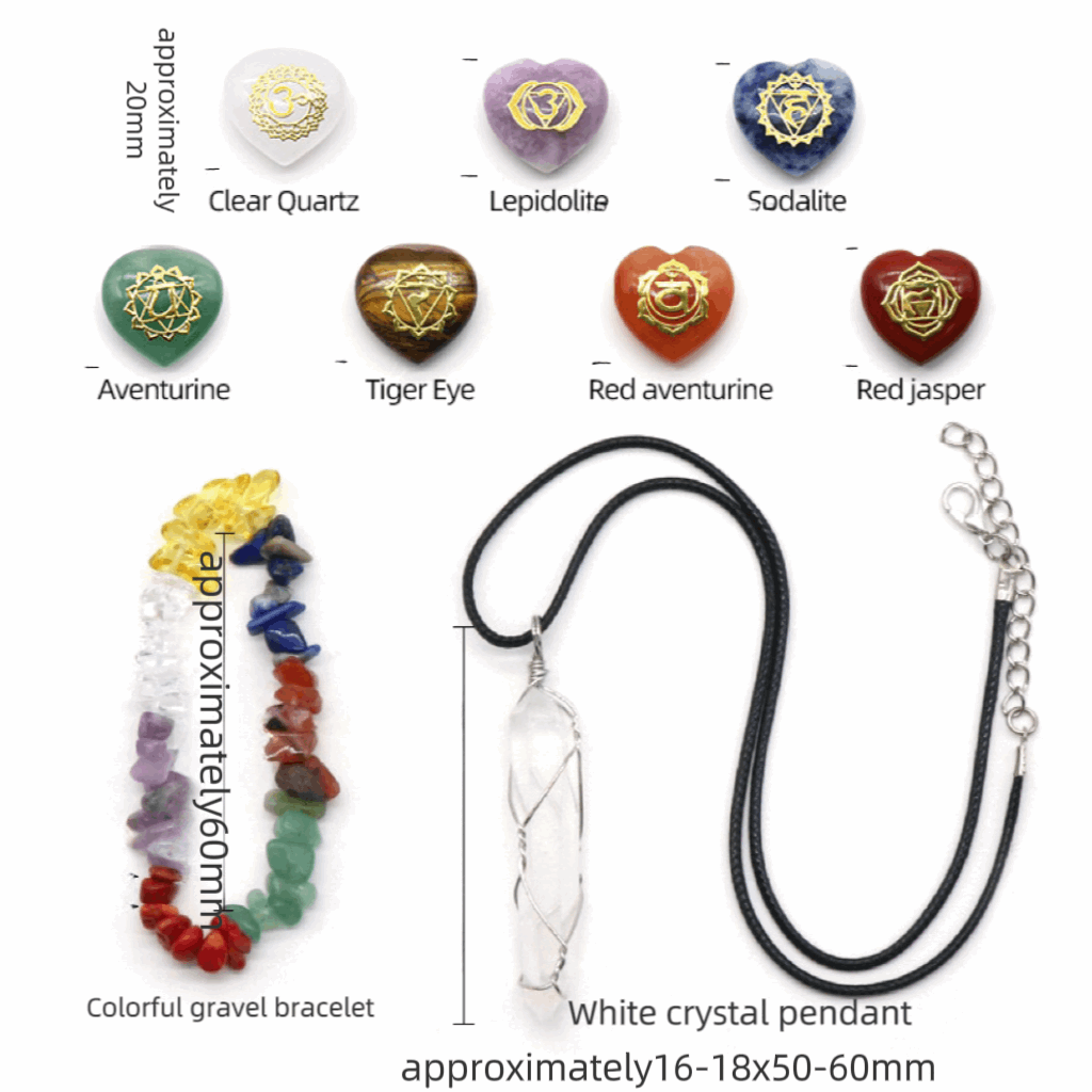 Sweat-heart Crystal Stone Set