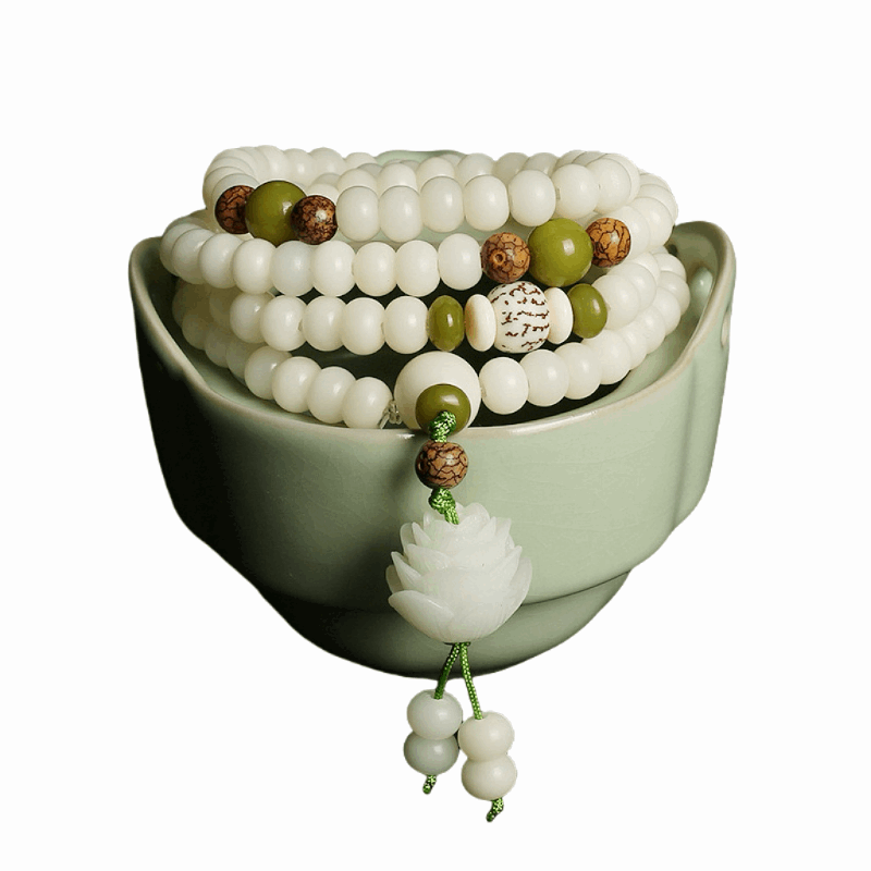 108 white bodhis bracelet