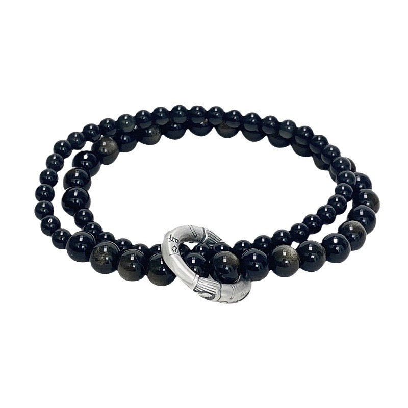 obsidian crystal bracelet