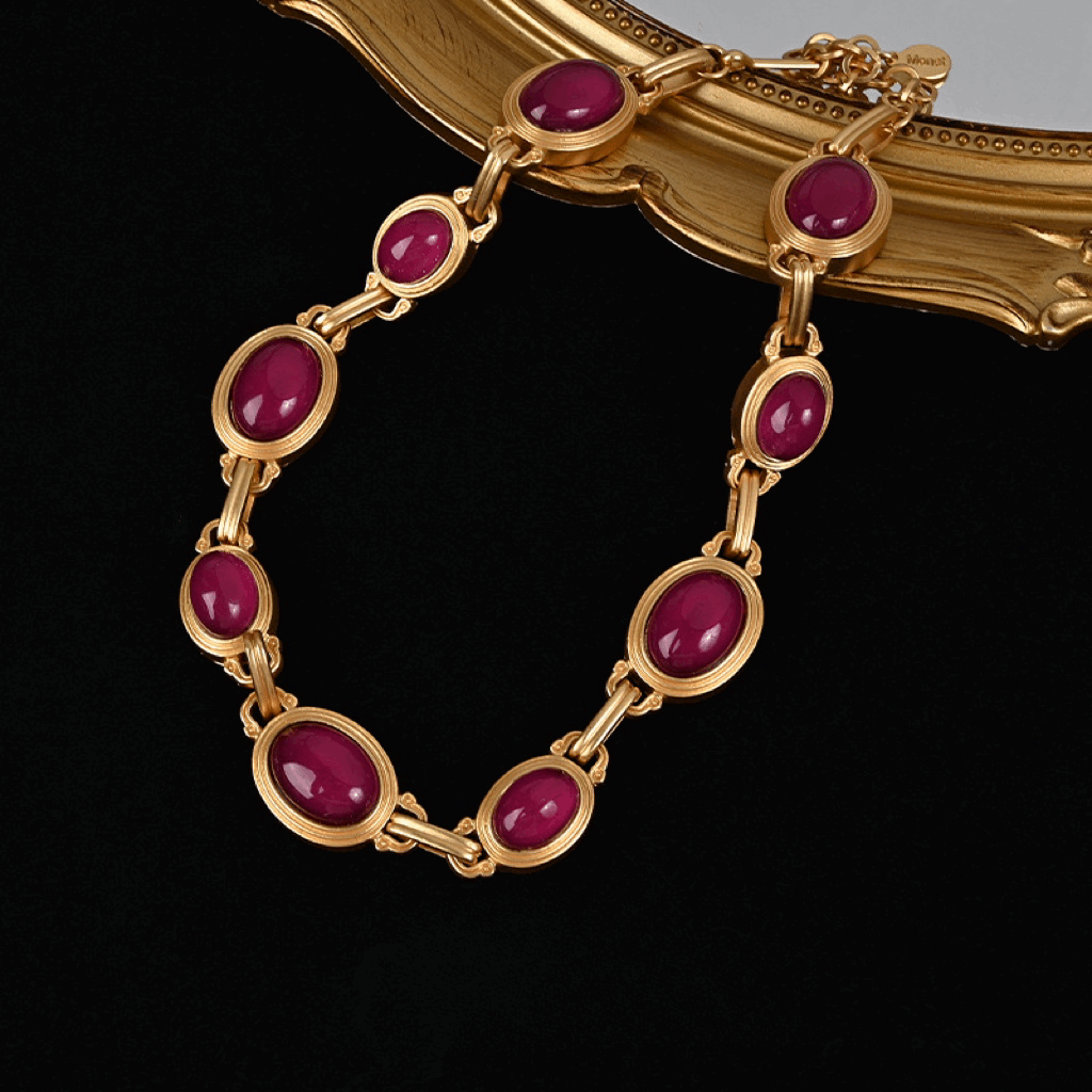 Ruby Radiance Enamel Jewelry Set