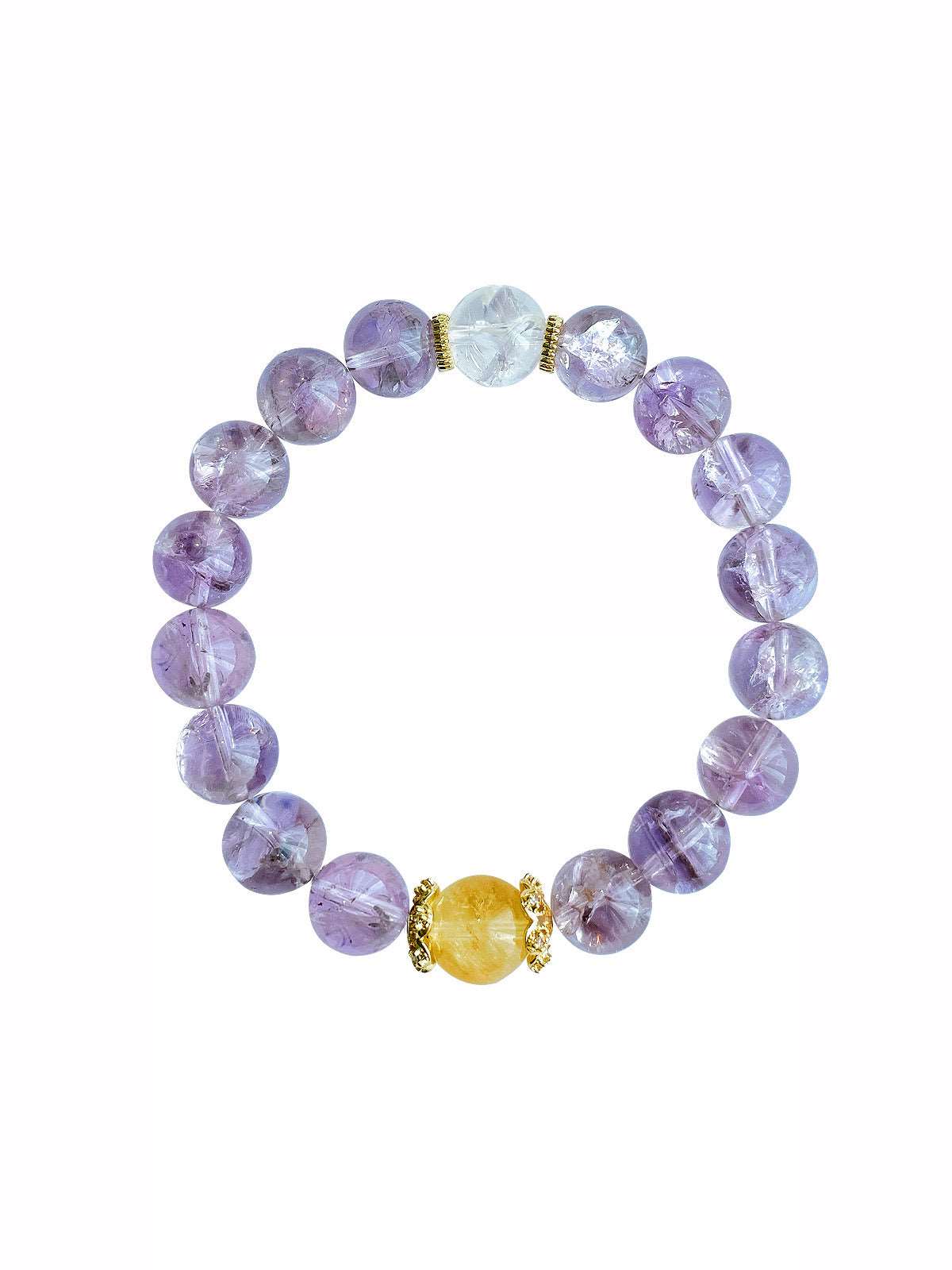 Purple Azeztulite crystal bracelet