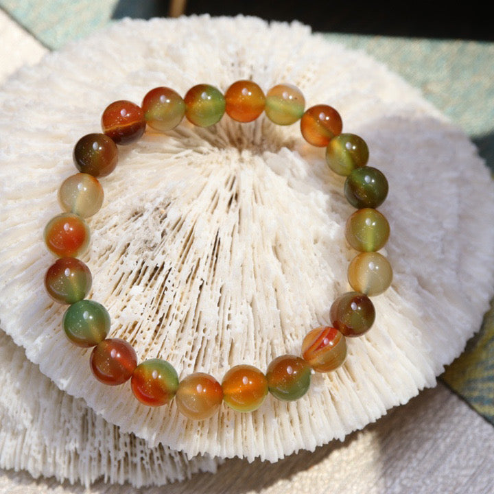 Seven-color agate bracelet