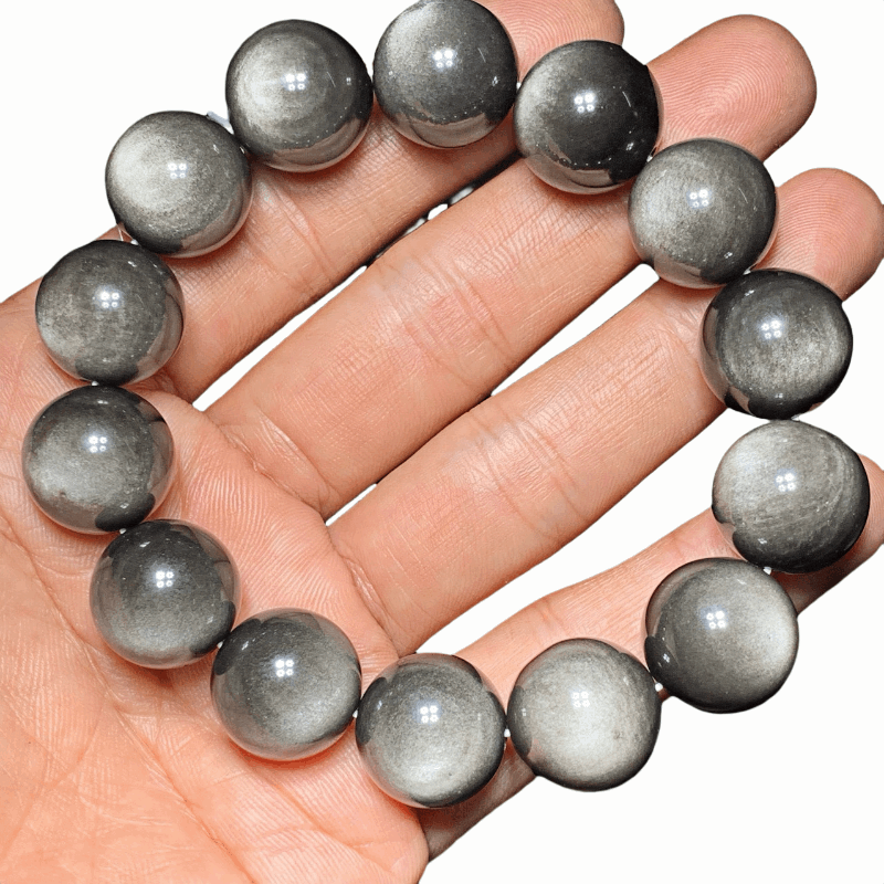 Sliver obsidian bracelet