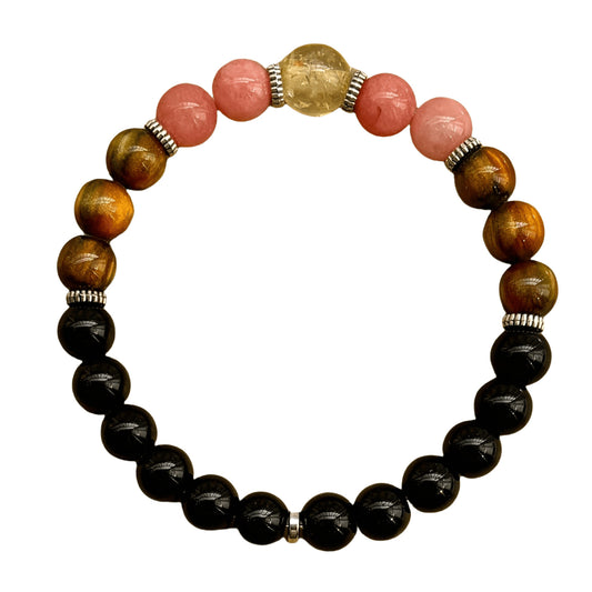 Obsidian&tiger eye stone bracelet