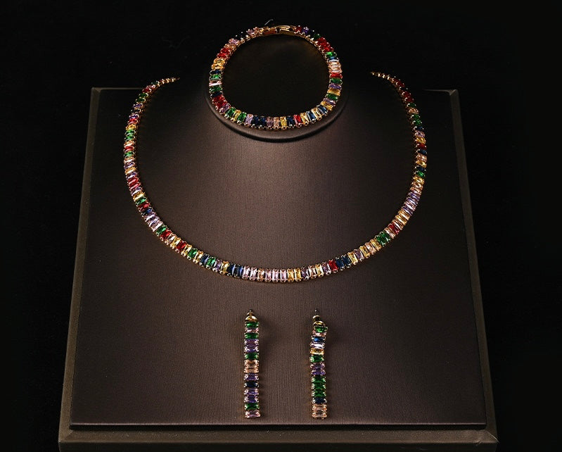 Multicolor Zircon Jewelry Set