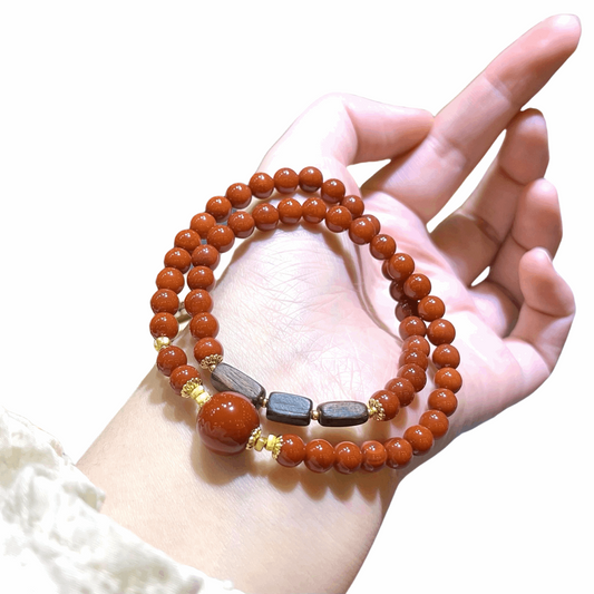 Red agate aloes bracelet