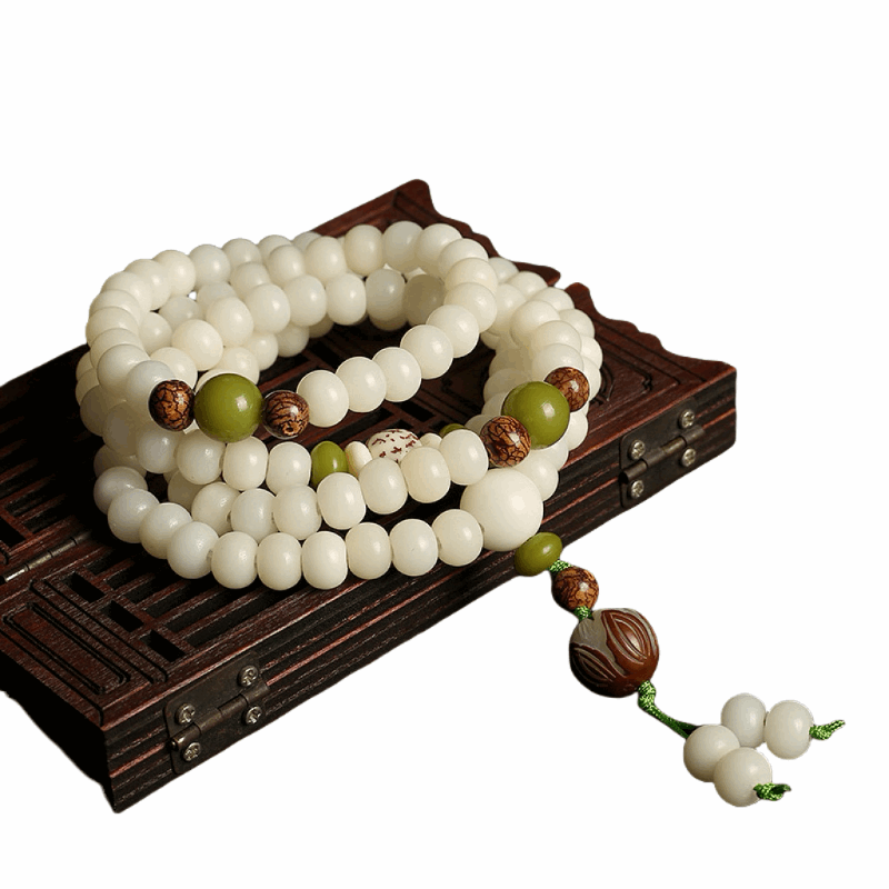 108 white bodhis bracelet