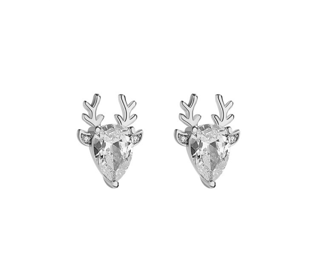 Sparkling Reindeer Stud Earrings