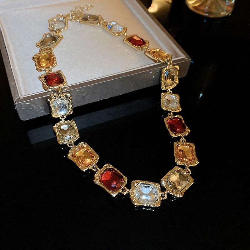 Fierce flames of fire zircon necklace