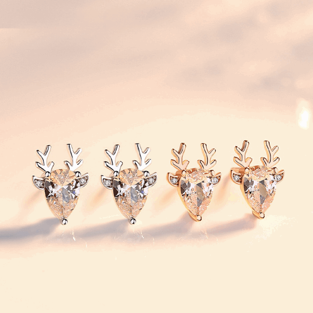 Sparkling Reindeer Stud Earrings