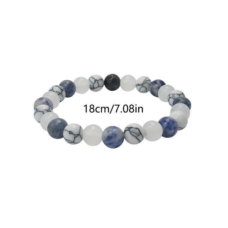 Sodalite&white jade bracelet