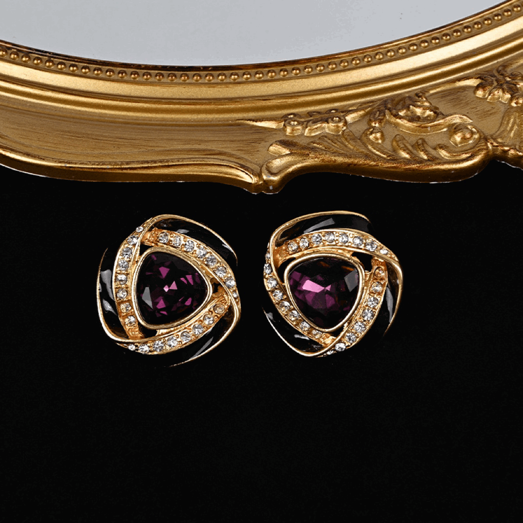 Ruby Radiance Enamel Jewelry Set